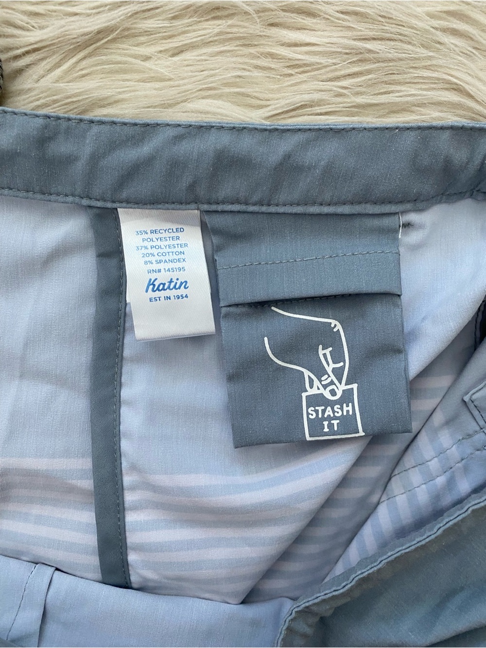 Katin Men's Roam Boardshort Swim Trunks Swimsuit Steel Blue Gray Stripe 31 - Picture 14 of 15
